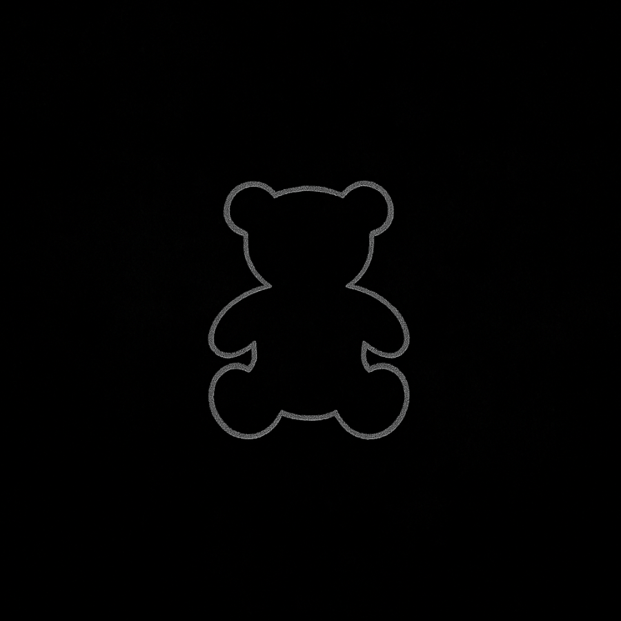 Símbolo blanco minimalista con un trazo vertical pequeño trazado a mano sobre un fondo negro texturizado, representando la categoría Infancia de Umbral Cero.